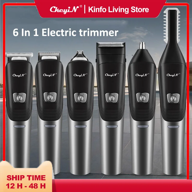 

CkeyiN Nose Temple Hair Shaver 6 In 1 Hair Clipper For Men Beard Professional Barber Hair Trimmer Rechargeable Hair Shaver Kit
