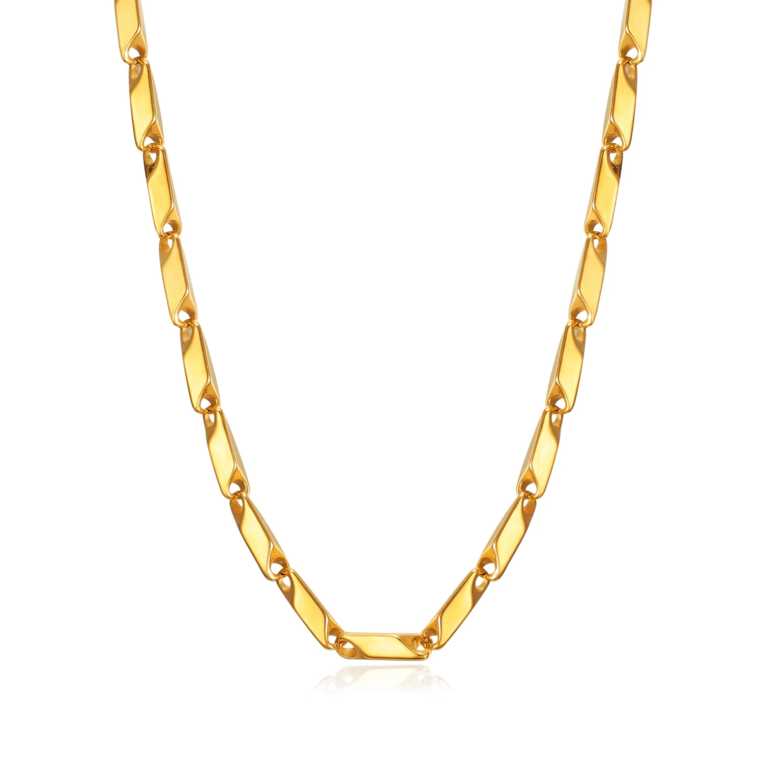 Купи 2021 Creative Chain Necklace for Men Women, Basic Punk Stainless Steel Link Chain Chokers, Vintage Gold Color Collar Jewelry за 451 рублей в магазине AliExpress