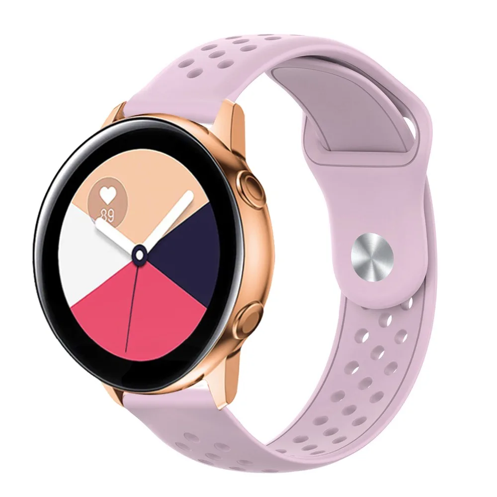 Спортивный 20 мм силиконовый браслет для samsung Galaxy Watch Active band/браслет для Garmin Vivoactive 3 Forerunner 245 245M