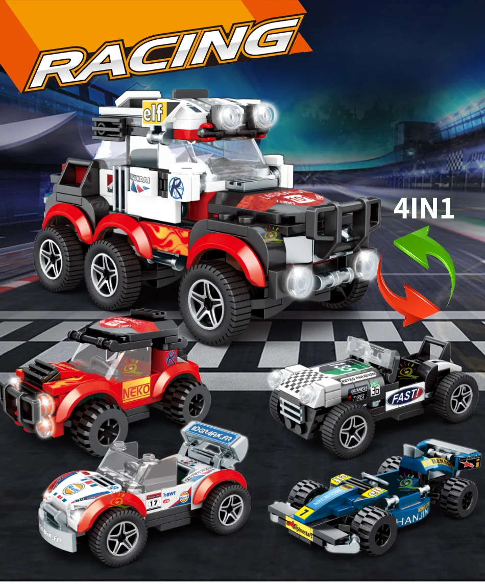 Городской скоростной чемпион строительные блоки гонка спортивный авто