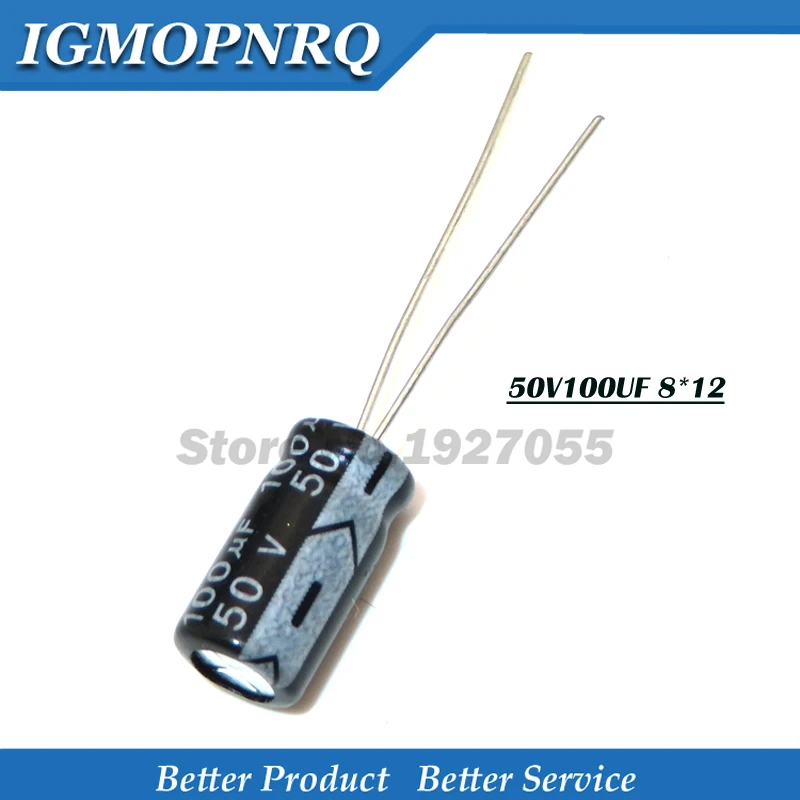 10PCS 50v100uf 8*12mm 100uf 50v 100uf50v 8x12 Electrolyti Electrolytic capacitor new | Электронные компоненты и