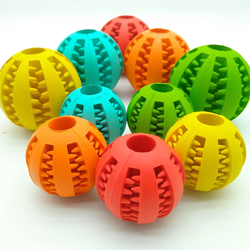 

Dog Toys Interactive Elasticity Ball Natural Rubber Leaking Ball Tooth Clean Ball Cat Dog Chew Interactive Toys New Pet Toys5CM