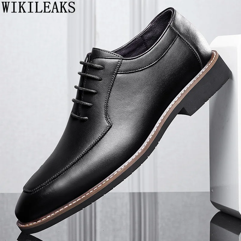 

Italian Black Dress Shoes for M E N Brown Oxford Shoes for Men 2022 Formal Wedding Shoes Men Chaussure Homme Luxe Marque Zapatos