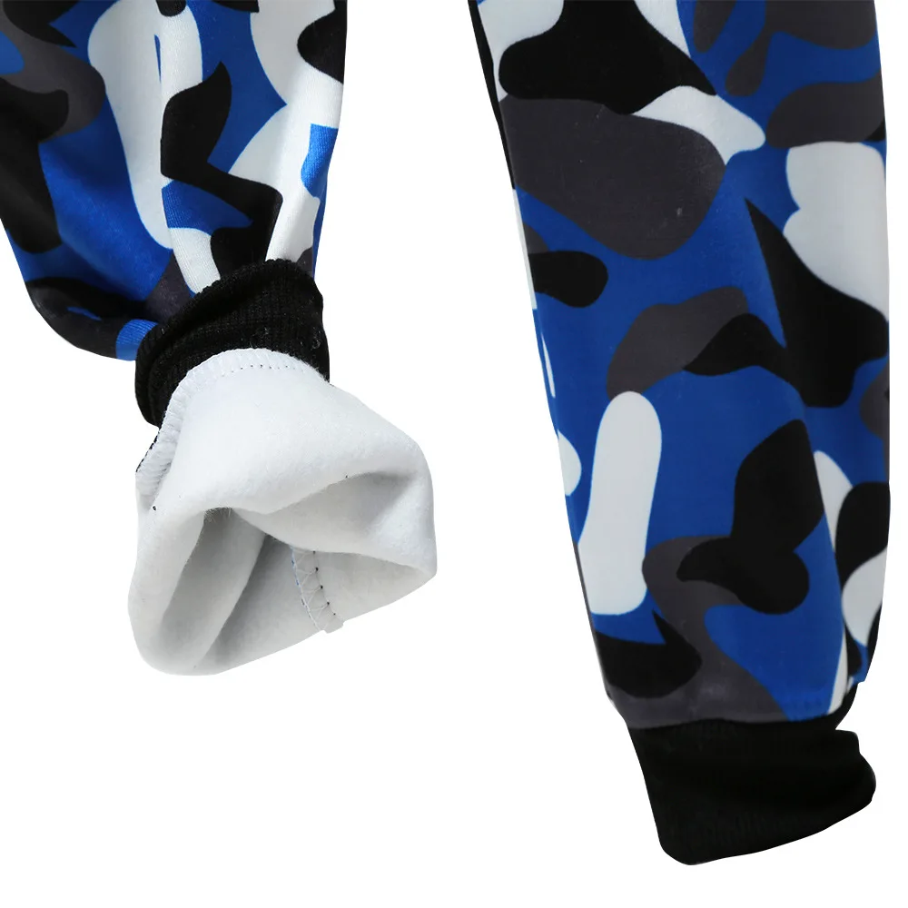 Baby Boys Woolen Warm Camouflag Windproof Sport Clothing Set Kids Jacket Coat Pants Clothes Children Zipper Suit |