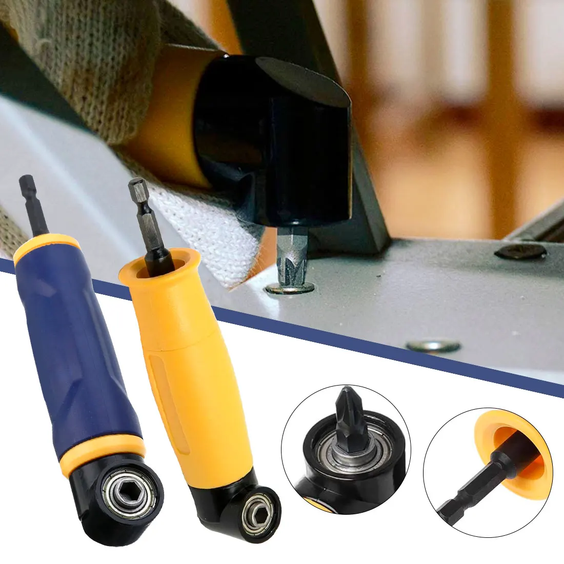 

90 Degree Right Angle Extension Driver Drilling Shank Screwdriver 1/4" Hex Drill Bit Socket Holder For Woodworking Tool