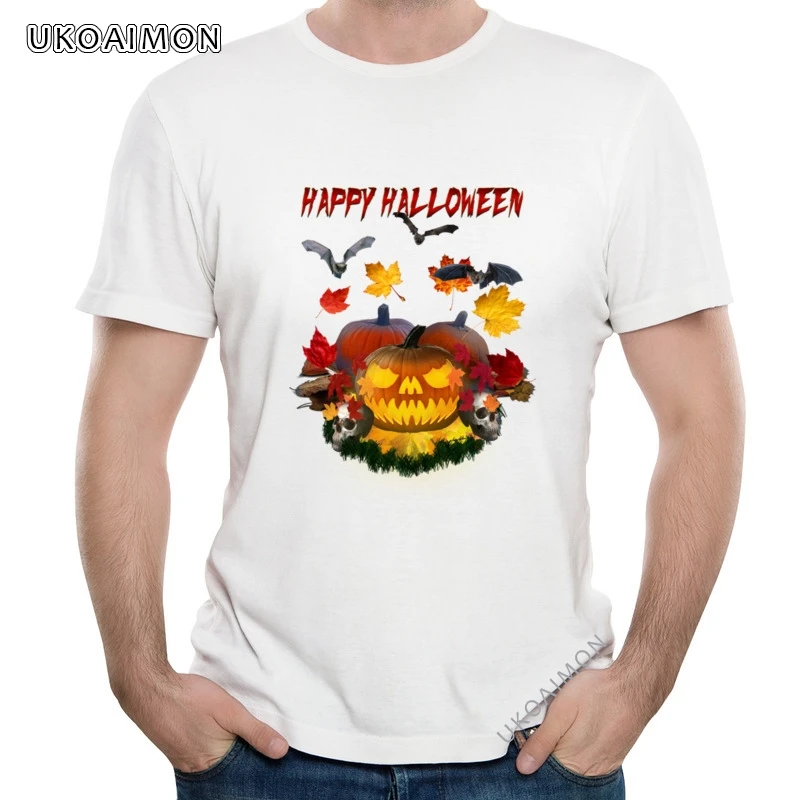 

New Coming Happy Halloween Pumpkin Skulls Bats Cartoon Comics Tops Tees Prevalent Customized T Shirt Special Adult T-Shirt