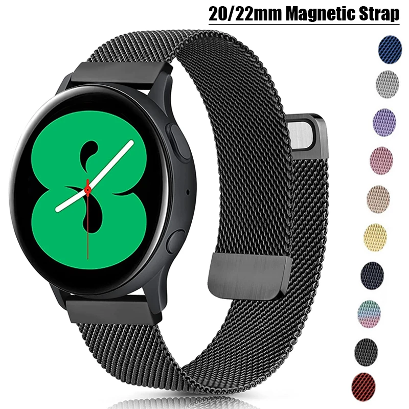 

20/22mm Magnetic Strap For Samsung Galaxy watch 4/Classic/3/Active 2/46mm/42mm band Gear S3 Frontier bracelet For Huawei GT/Pro