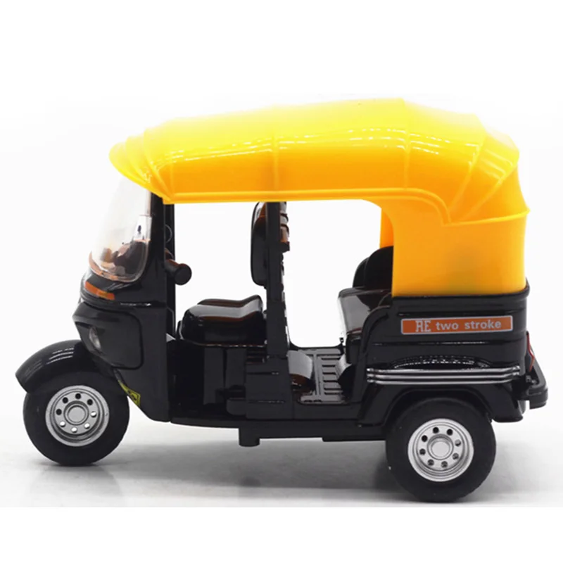 Высокая симуляция индийские трехколесные автомобили игрушка Индия оттягивающий