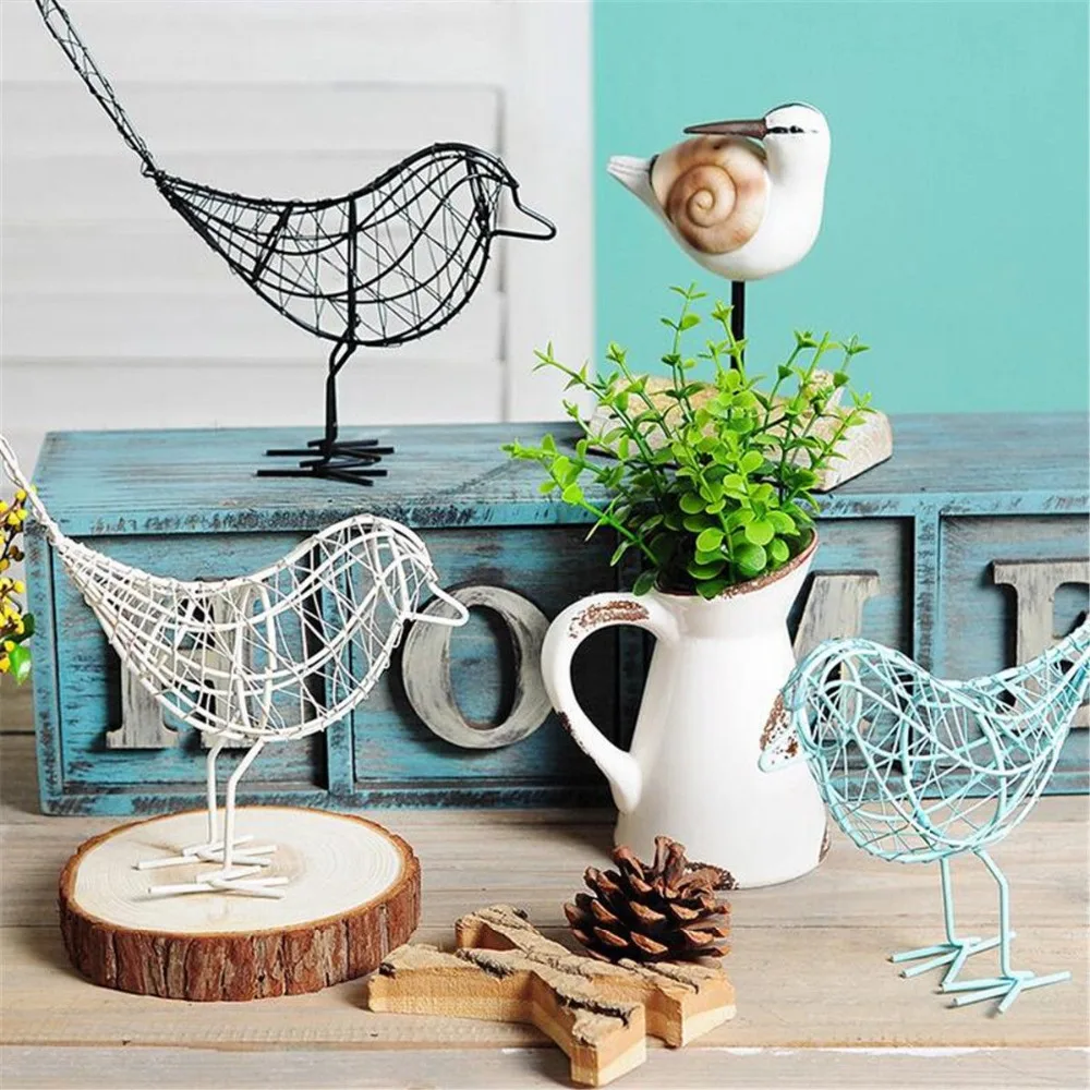 

Retro Artificial Metal Iron Wire Bird Model Miniature Figurines Home Decoration Craft Wedding Birthday Gift For Friends