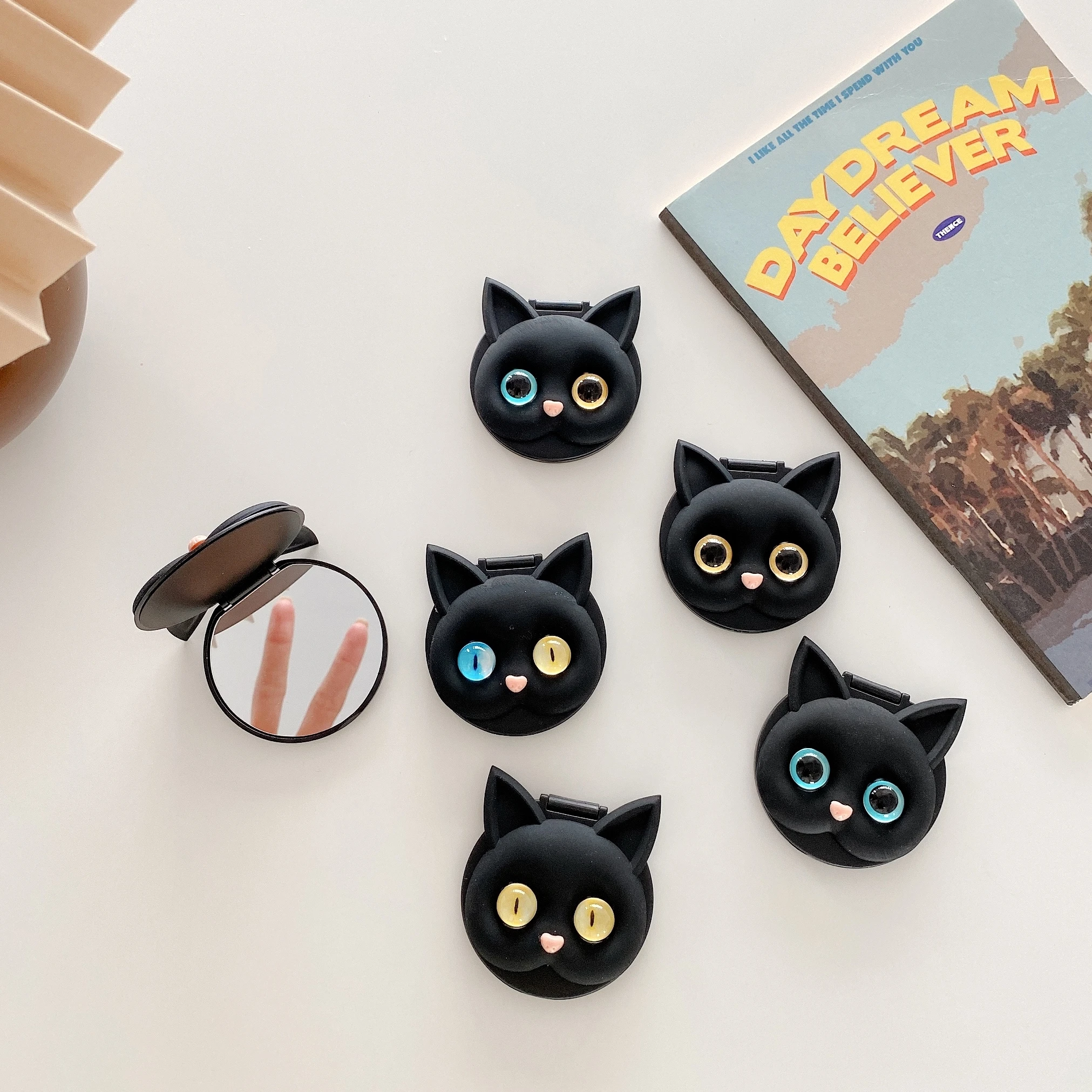 Милый 3D мультяшный Кот зеркальный телефонный кронштейн подставка для iPhone Samsung