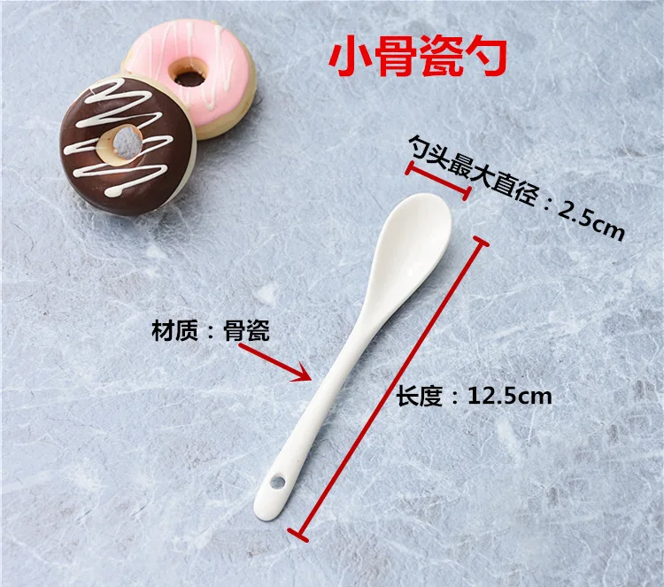 6 штук в форме шариковой ручки ложка Изысканная ложка из нержавеющей стали Маленькая костяная фарфоровая ложка кофейная ложка Вилка для фруктов