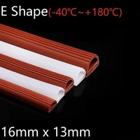 e shape seal strip 16mm x 13mm soft silicone rubber car sealing bar oven freezer door steaming machine weatherstrip red white