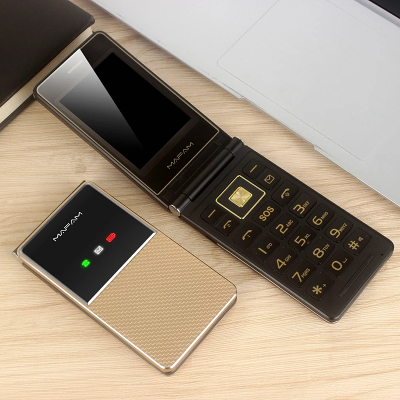 Сверхтонкий светильник флип сотовый телефон для пожилых людей F699 двойной