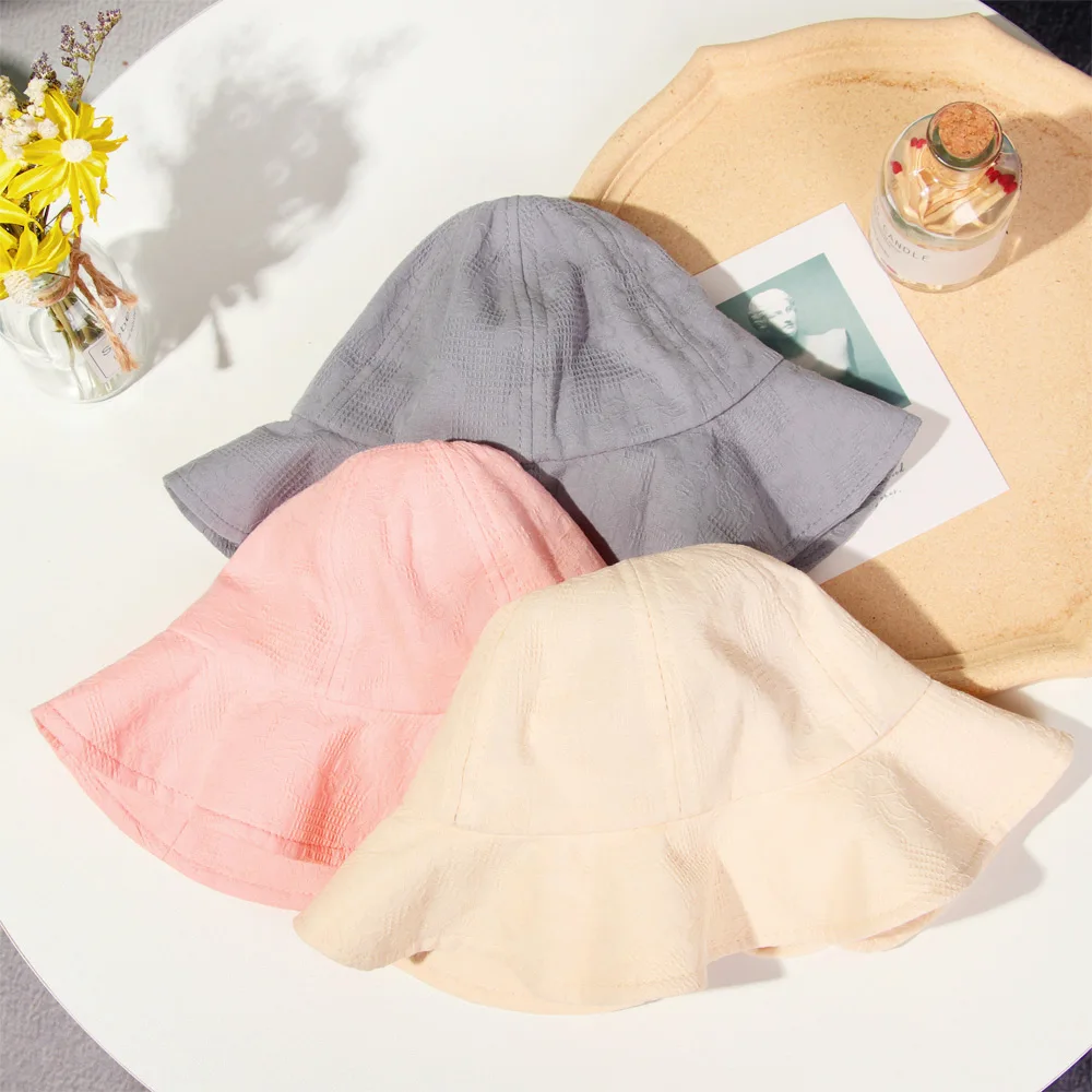 

1Pc Baby Bucket Hat Infant Girls Fisherman Sun Hats Cotton Children Cap Kids Princess Beach Cap Summer Spring Outdoor Girl Caps
