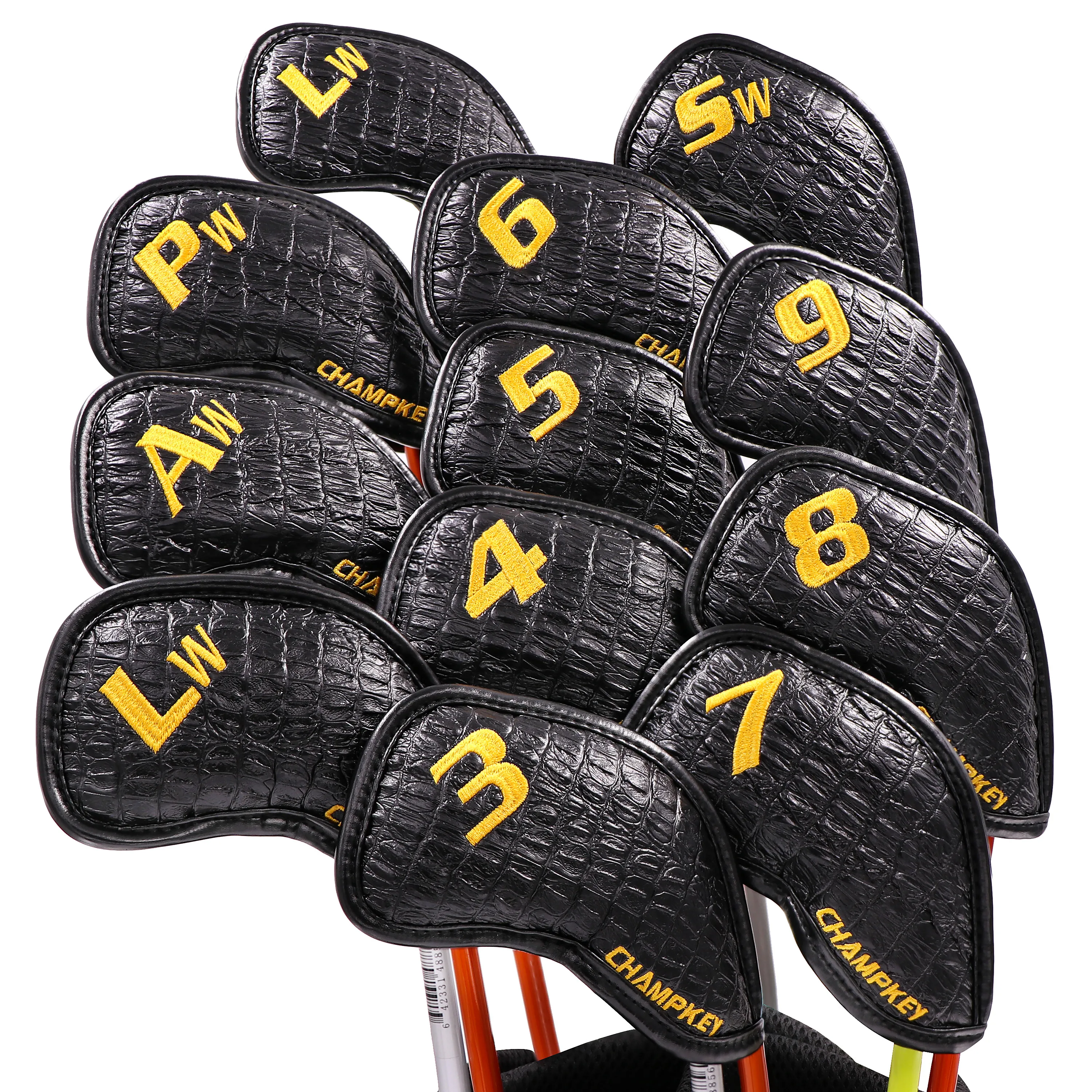 

NEW Champkey Golf Club Covers Headcovers Set PU Leather 12 Pcs/Pack Fit Left Hand Right Hand Golfers Embroidery Logo Both Sides