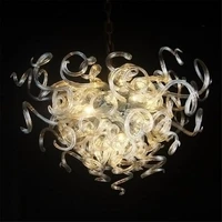 home light fixture of ceiling clear borosilicate hand blown murano glass chandelier