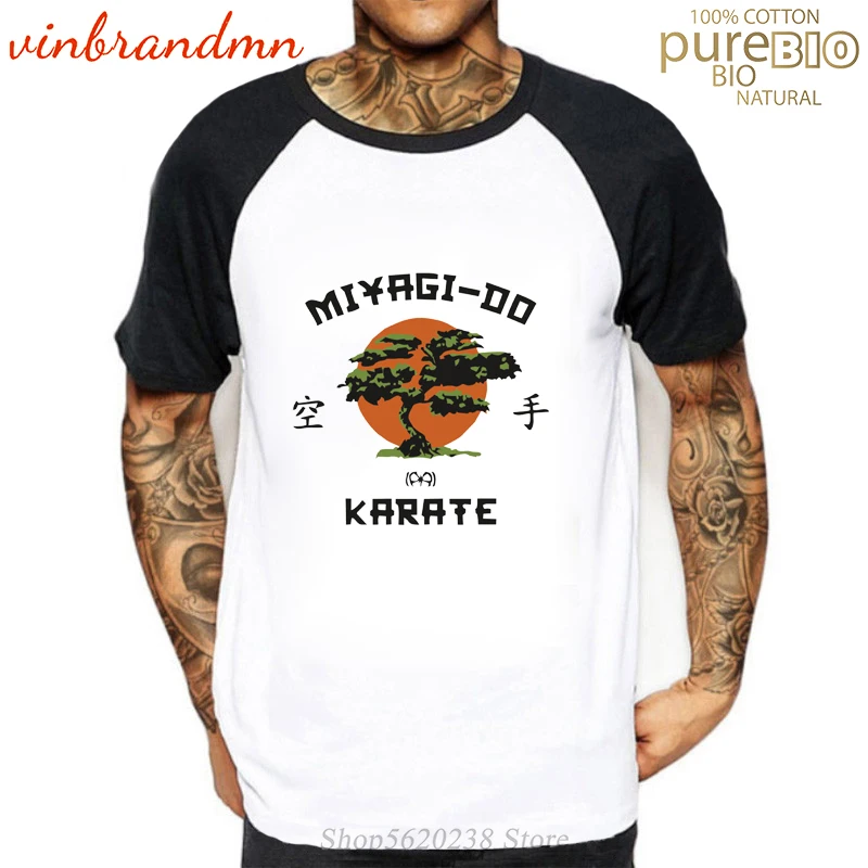 New Cobra Kai Retro Sleeve Kung Fu Tee Shirts Homme T Shirt Miyagi Do Bonsai Tree Karate Kid Martialer Arts Japan 80'S Best Tees