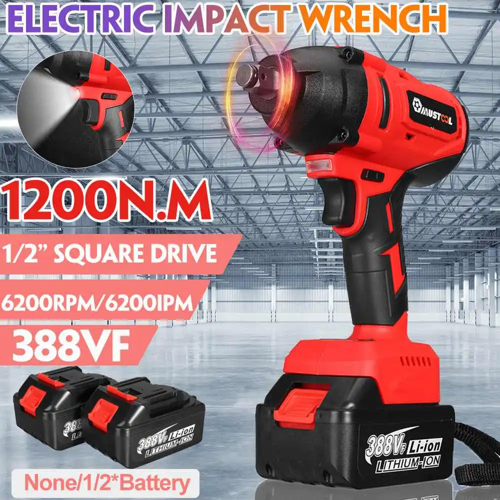 

Электрический ударный гайковерт с высоким крутящим моментом 1200N.m 388Vf, розетка 1/2 дюйма, стандартные электроинструменты для аккумулятора Makita...