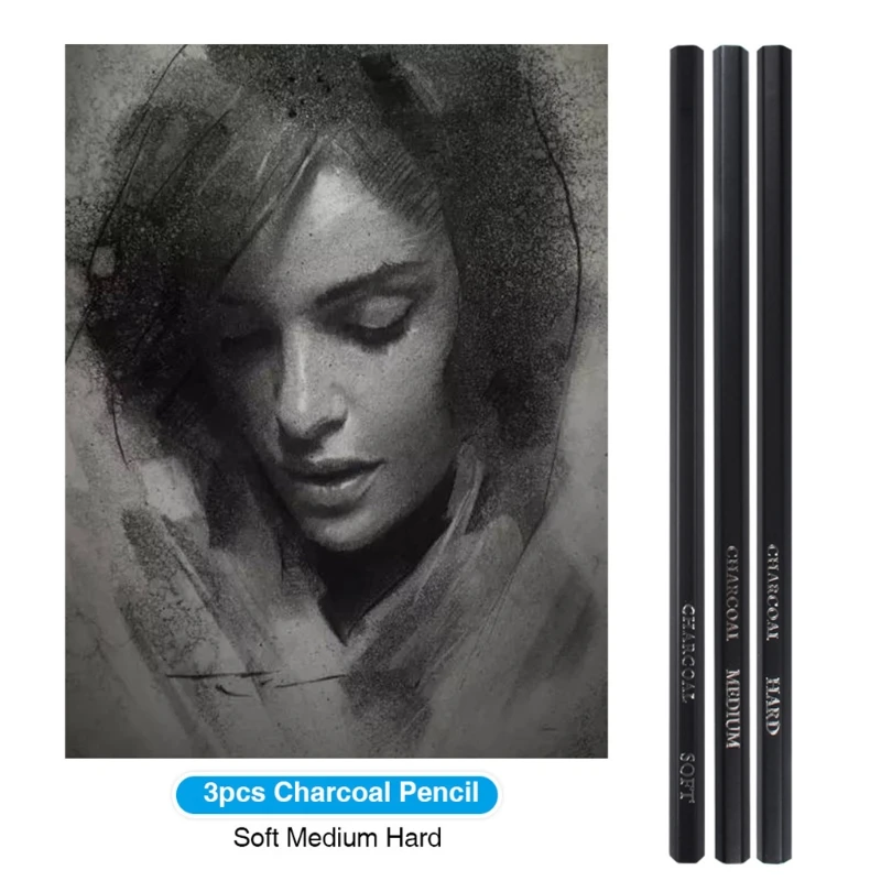 

G92E 74Pcs Drawing Sketch Pencils Set Charcoal Pencil Eraser Art Craft Painting Sketching Kit for student Artist