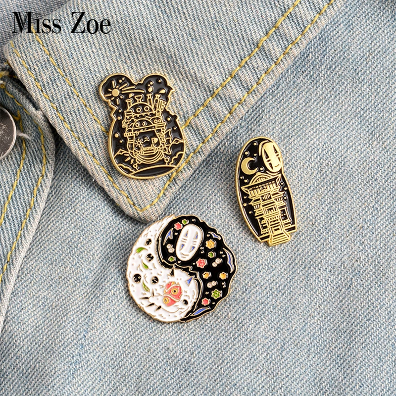 Cartoon Movie Enamel Pin Custom Japanese Anime Brooches Taichi Badge for Bag Lapel Pin Buckle Jewelry Gift for Kids Friends