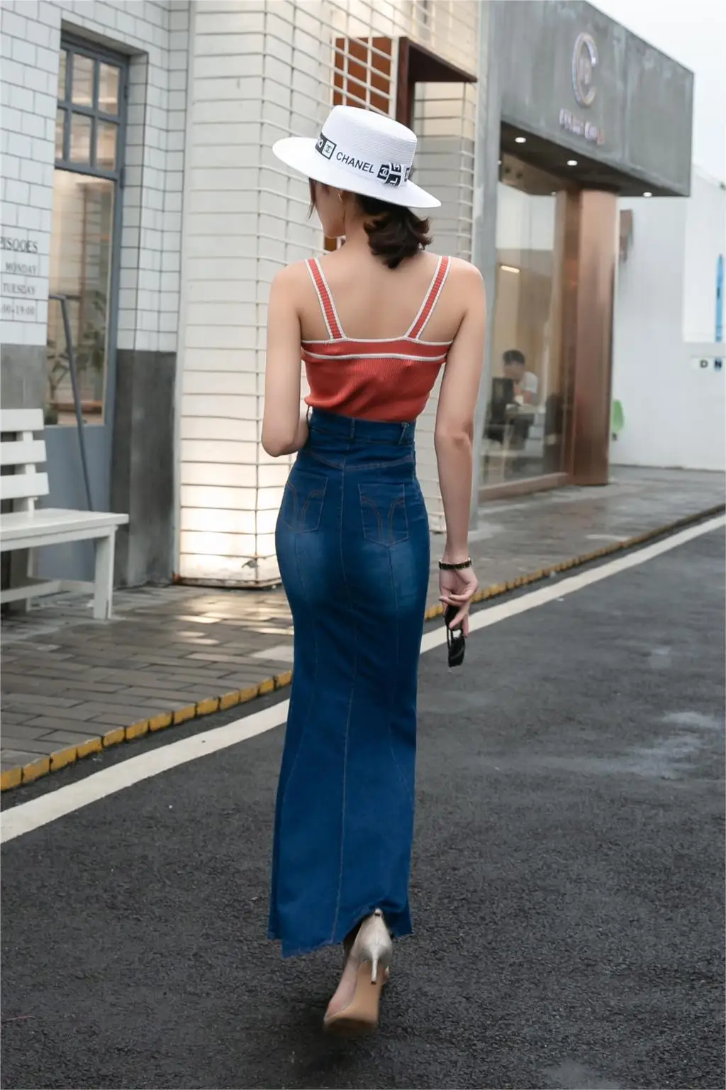 Весна Осень рыбий хвост джинсовая юбка женские эластичные по щиколотку длинные