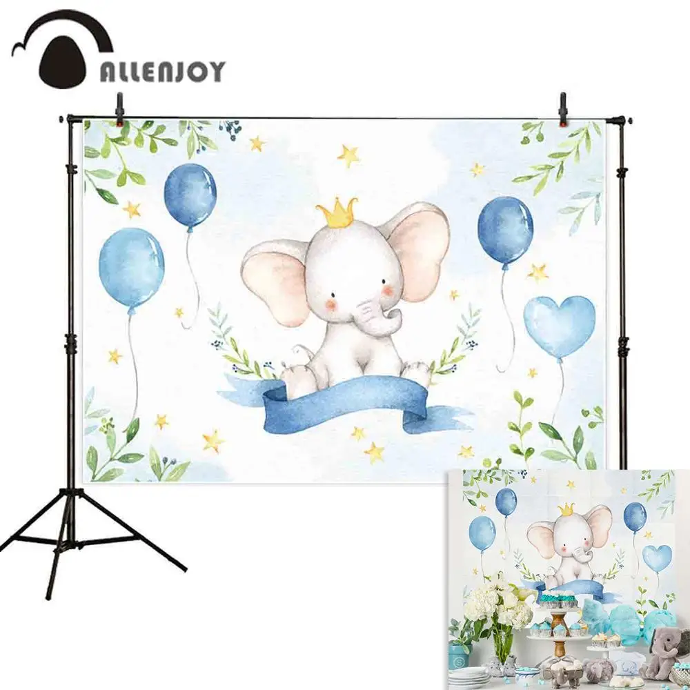 Allenjoy фотографический фон слон листья Шары Баннер Звезды новорожденный день рождения фотосессия