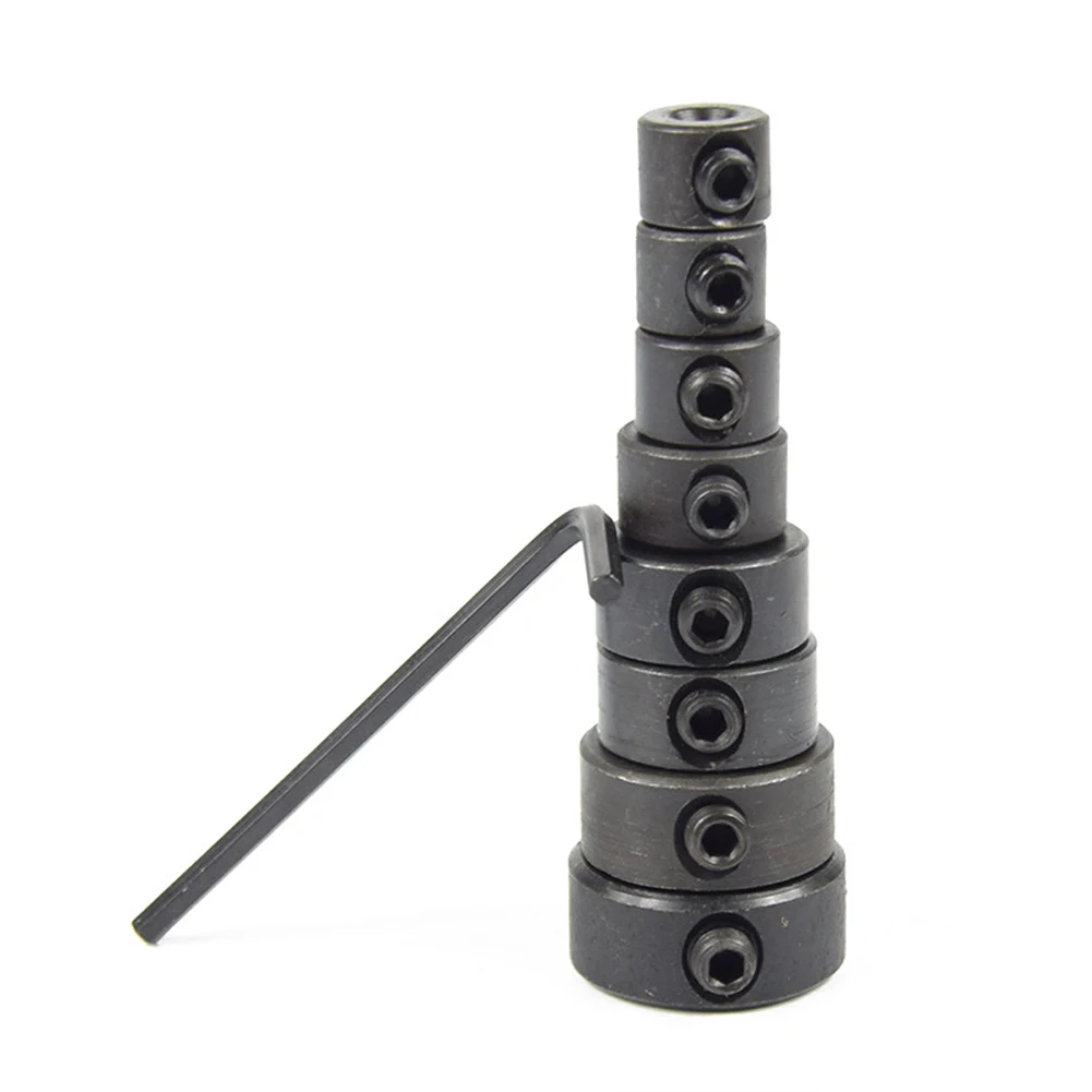 

8pc/sets Metric Drill Bit Shaft Depth Stop Collars Woodworking Drill Bit Limited Ring Collar + Wrench