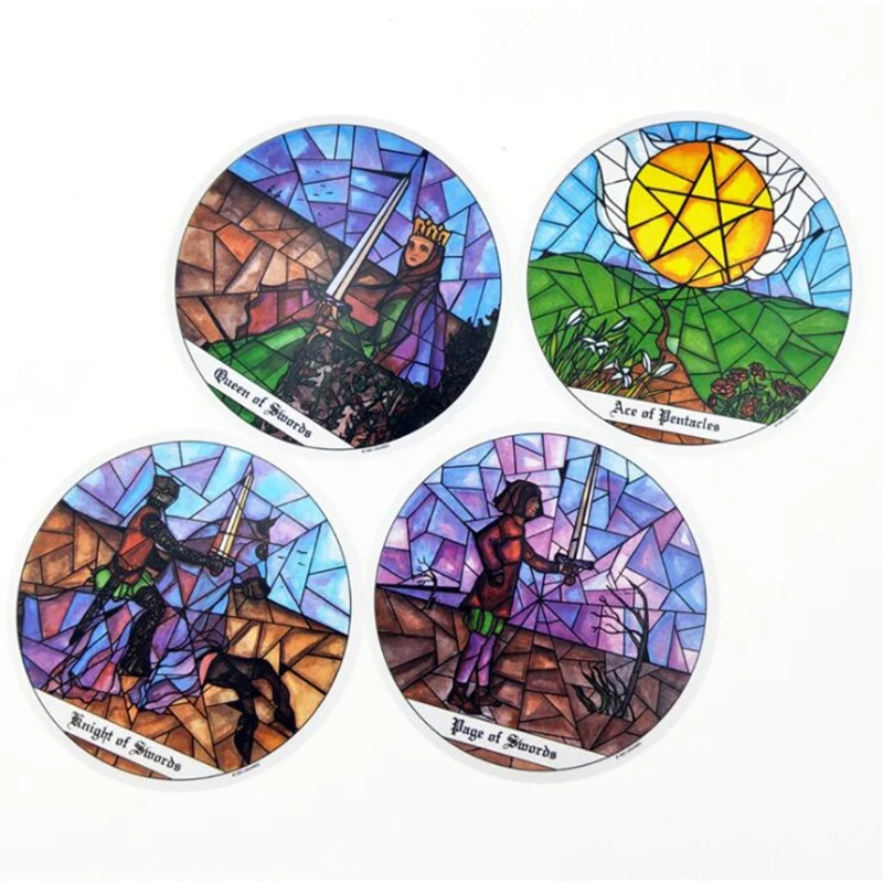 

A5KC 78Pcs Classic Round Monastery Cloister Tarot Cards Deck Playing English Board Game Card Gifts Toys