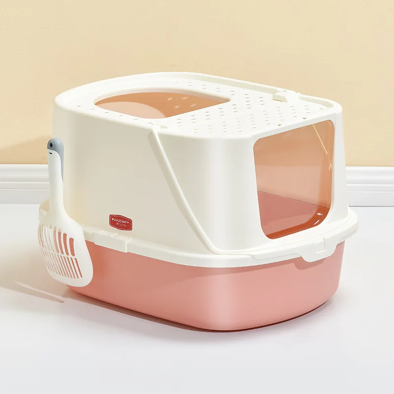 

Fully enclosed large litter box clamshell forward push-out deodorant and splash-proof cat toilet cat potty cleaning supplies