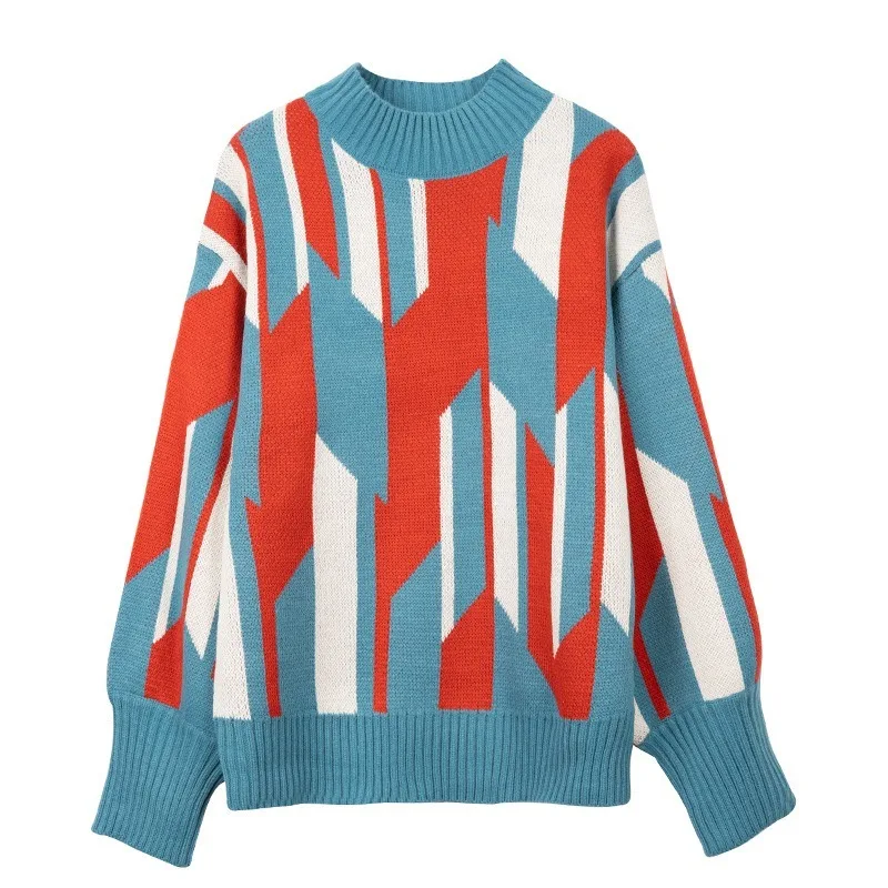 

Jacket Men's Sweater Loose Hong Kong Style Bottoming Sweater Korean Style Trend Personality Autumn Winter Warm Sweater