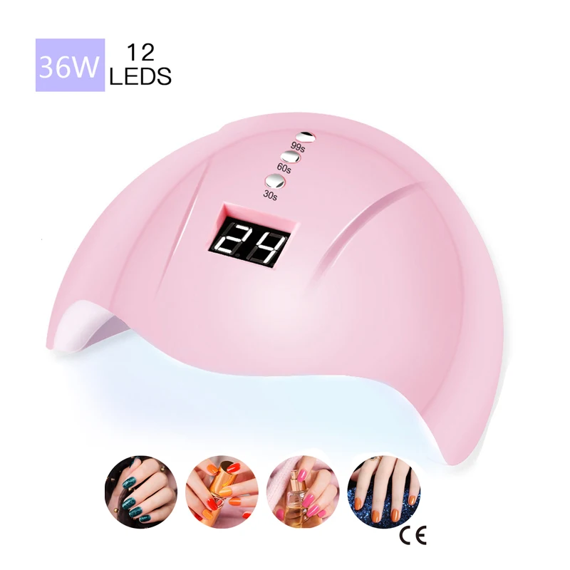 36 Вт лампа для ногтей УФ светодиодная сушки отверждения геля гелевая машина 30s 60s