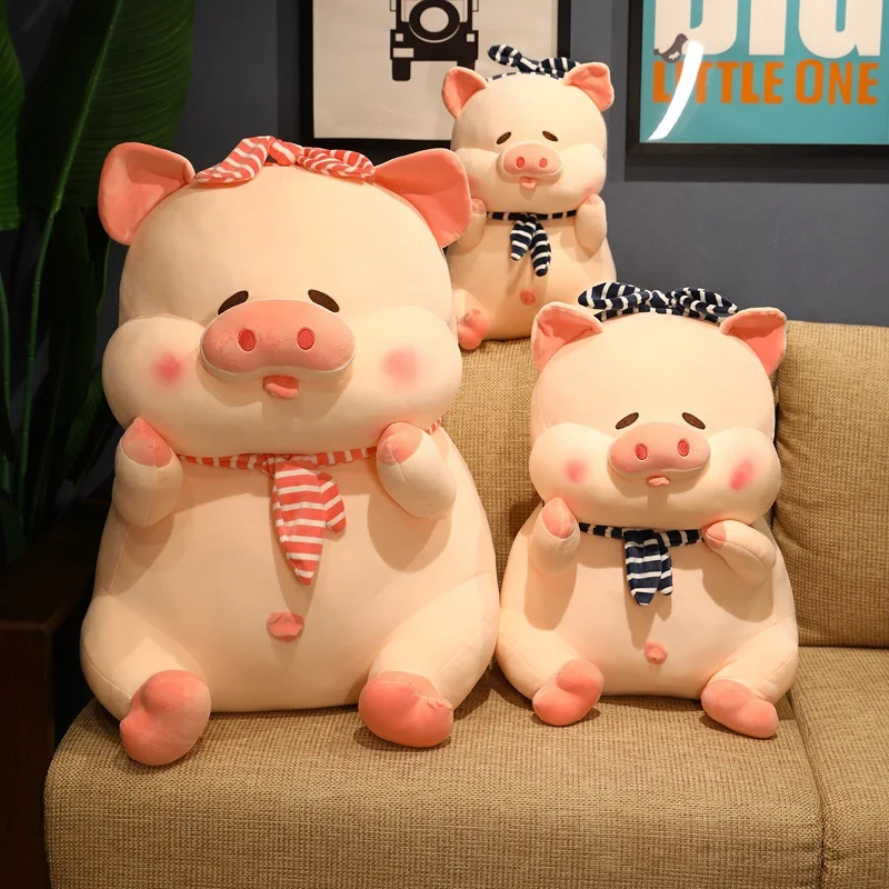 

Free ship 20/30/40/55cm kawaii pig doll plush toy sleeping pillow bed cute super soft toys for children girl birthday gift sofa