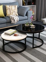 nordic tea table modern simple small type simple small tea table living room creative iron glass round tea table