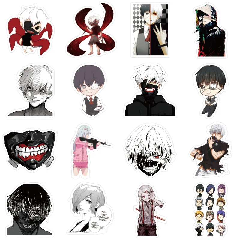 50 шт в наборе обувь для косплея Аниме одежда с надписью Tokyo Ghoul наклейки багажа
