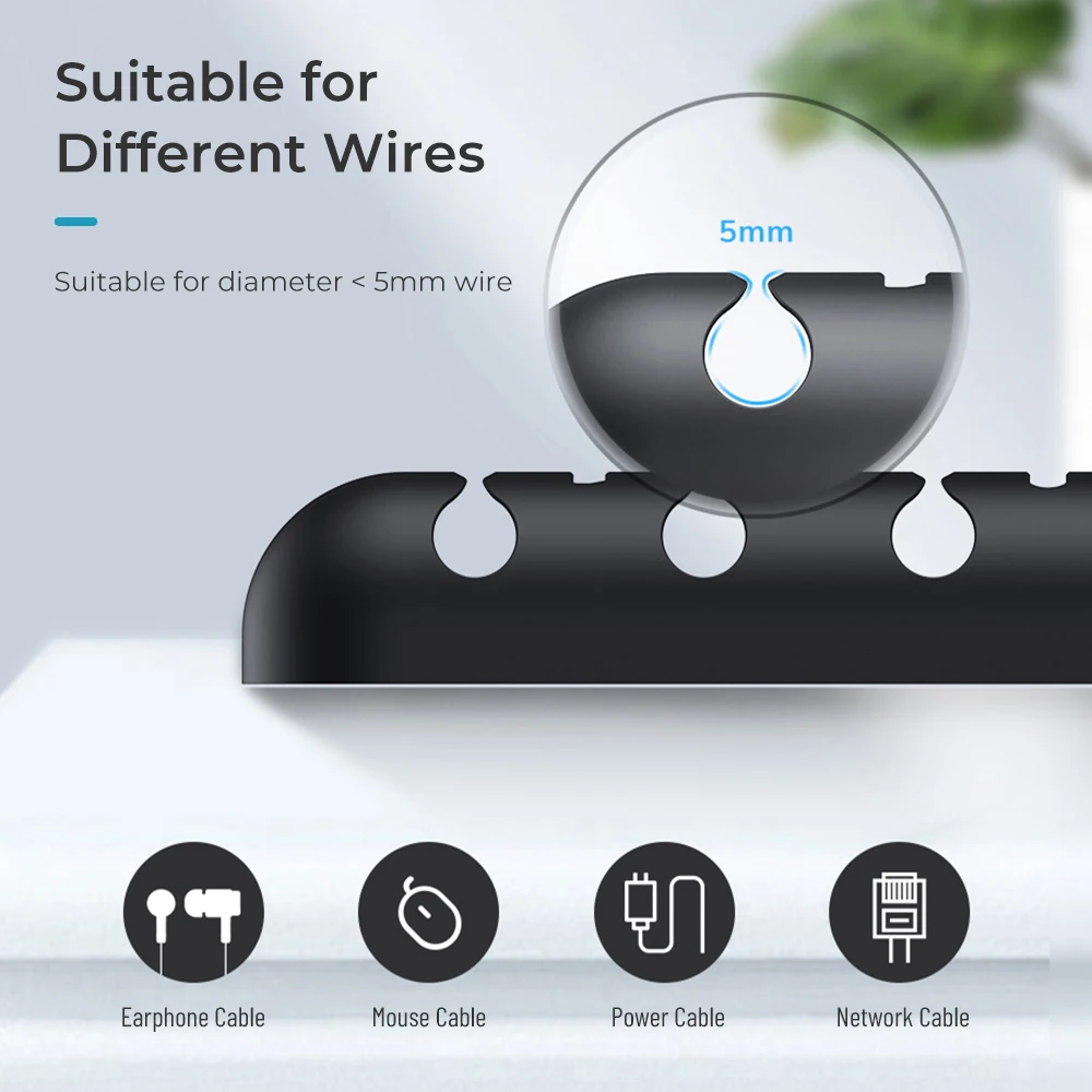 cable organizer silicone usb cable winder flexible management clips for office home mouse earphone holder phone cable organizer free global shipping