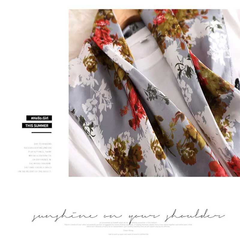 Кои прыгающий Новый женский модный популярный маленький шелковый шарф цветочный