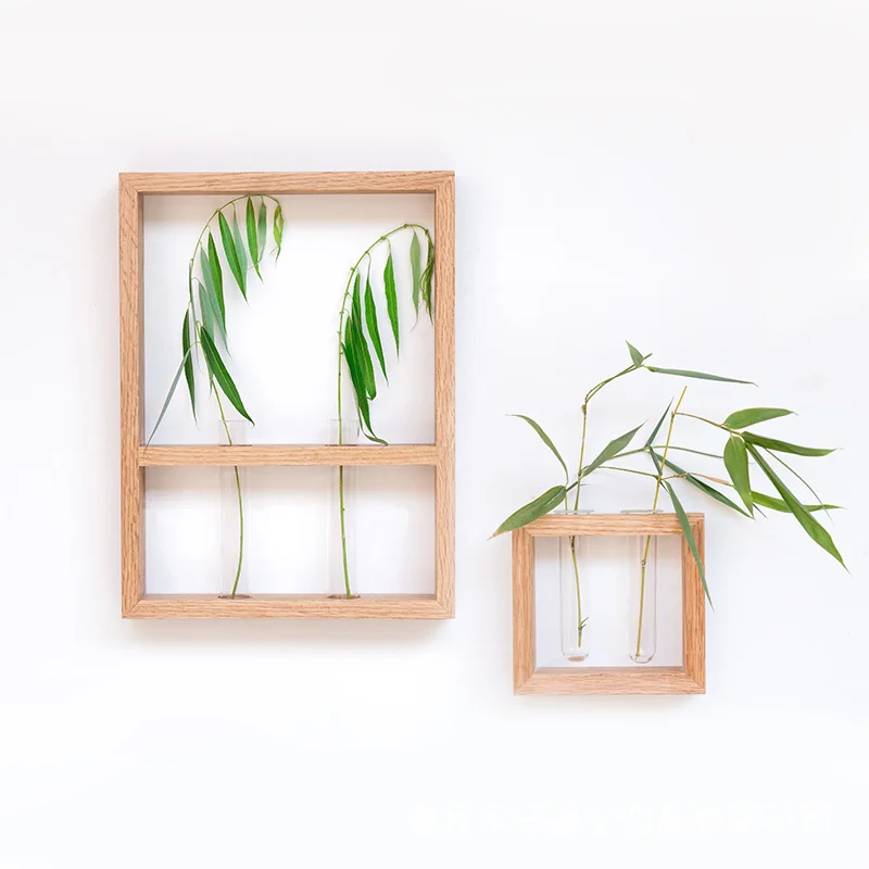 

Nordic hanging shelf fashion home hydroponic plants wooden wall hanging flower wall plant decoration
