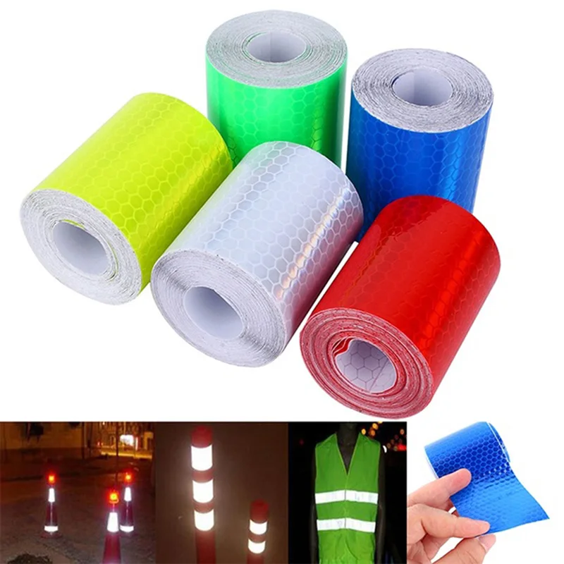 

Warning Tape Strip Stickers Warning Light Reflector Protective Sticker Reflective Film Car Safety Mark Reflective 100cm X 5cm