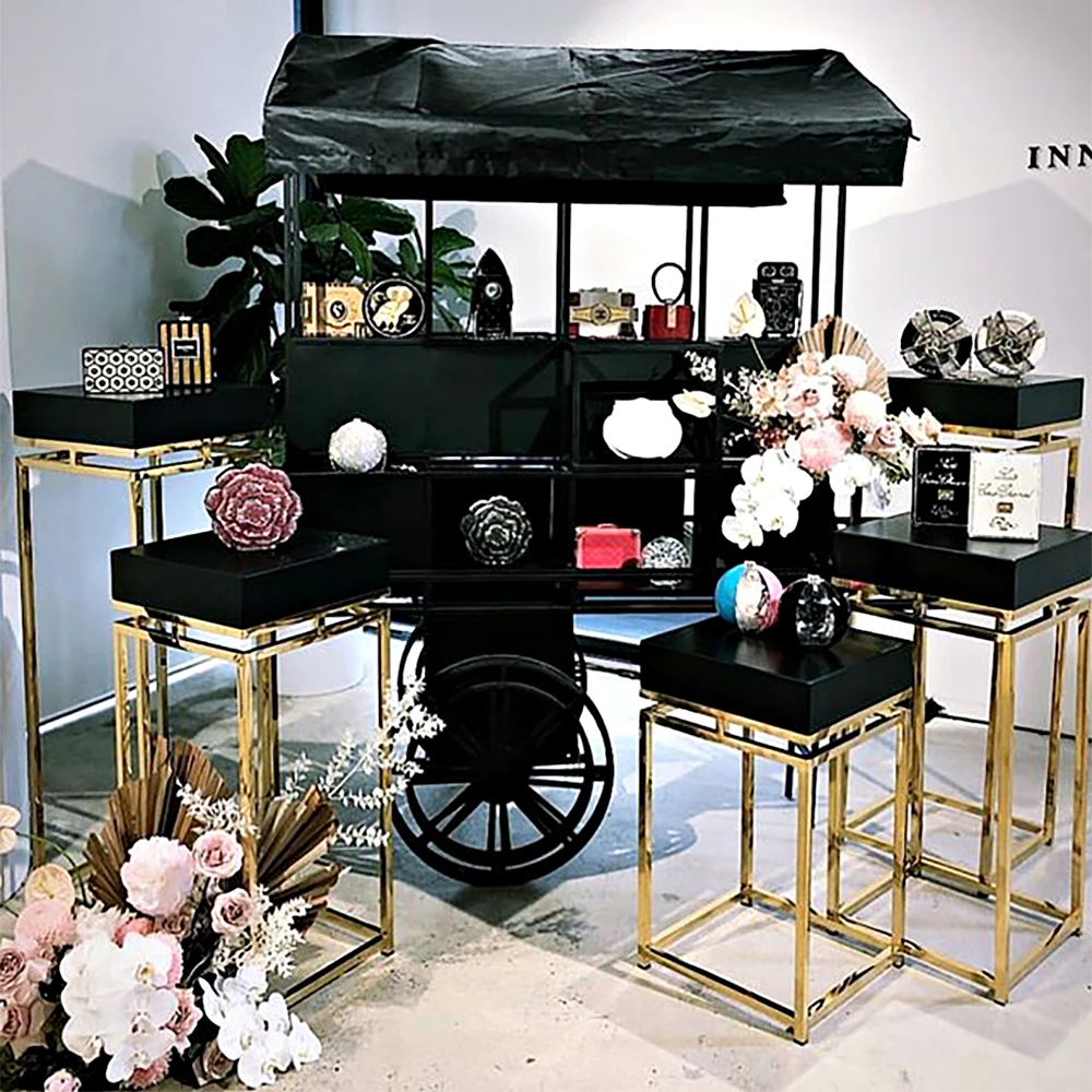 

S 3pcs/Set Cake Table Birthday Wedding Dessert Stand Decoration Shine Gold-plated Cake Stand Table For Wedding Party Event Decor