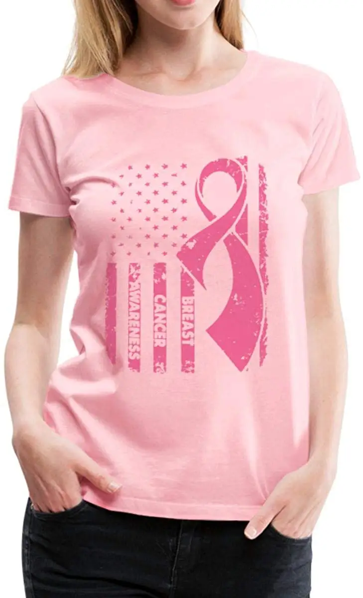 Breast Cancer Awareness Flag Women&amprsquos Premium T-Shirt unisex men women t shirt |