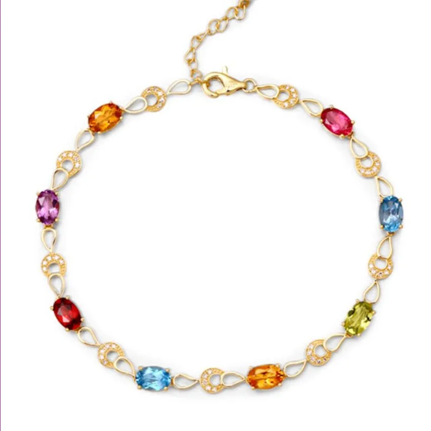 

Популярный светильник, желтое золото, цветная звеньевая цепочка, Штабелируемый, много стилей, Кристальный браслет, привлекательный дизайн, ...