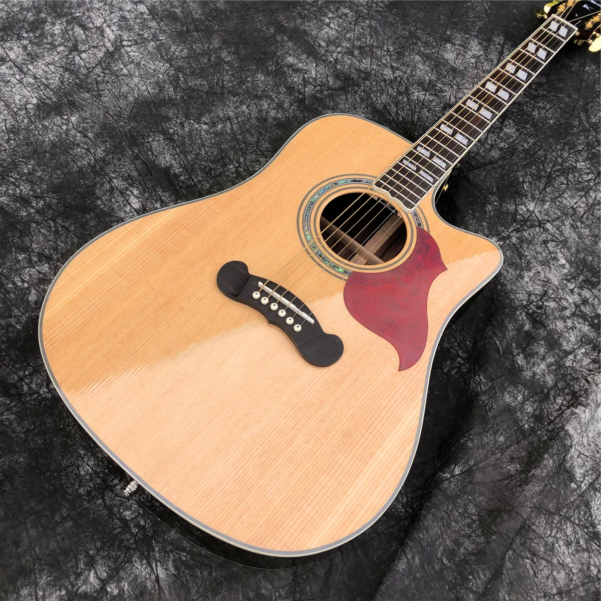 

Cutaway Songwriter Acoustic Guitar Solid Spruce Top Studio Deluxe Electric Guitar Free Shipping