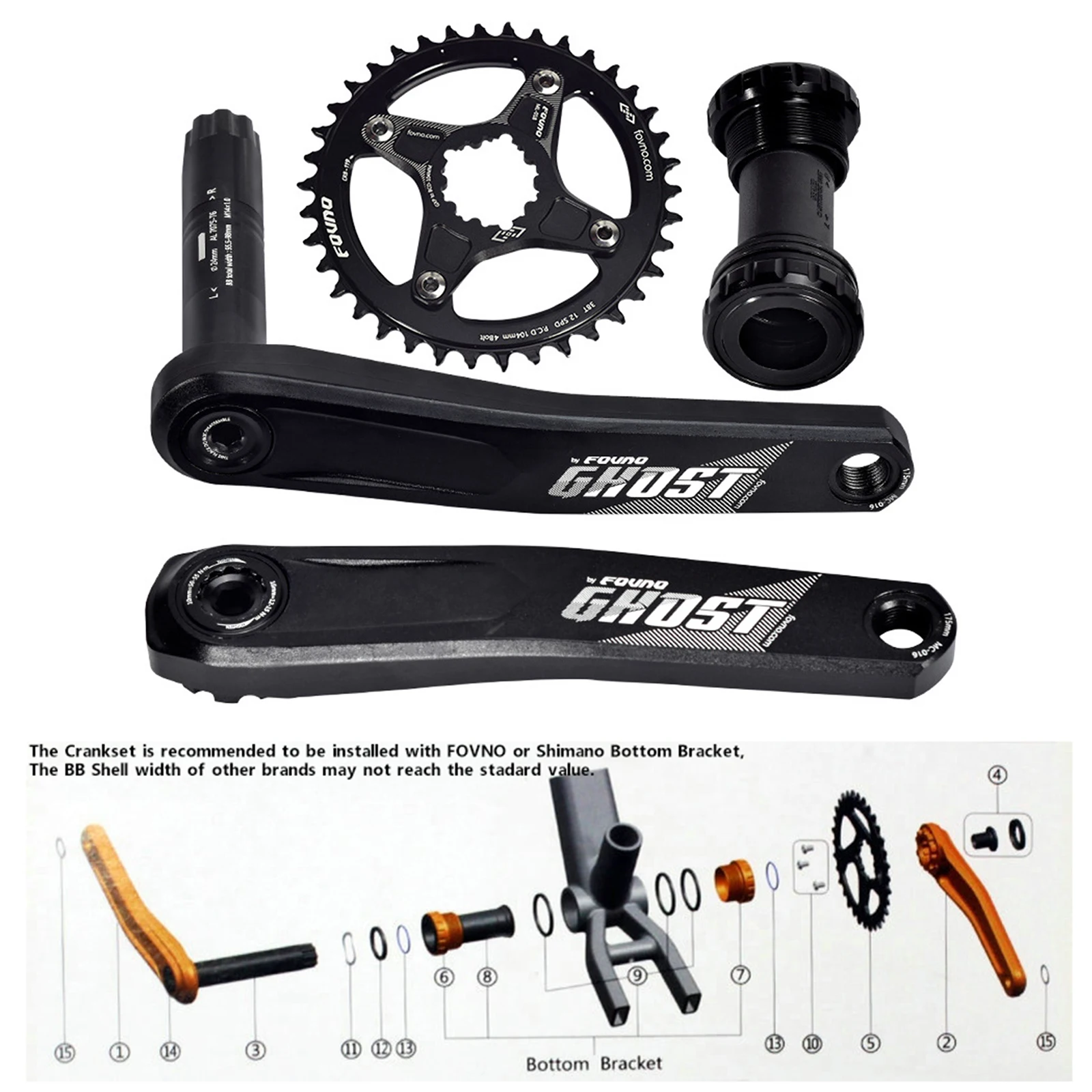 

Universal MTB Bike Crankset Aluminum Alloy 104 BCD Bicycle Crankset Road Bike Crank Bicycle Part Accessories 175mm