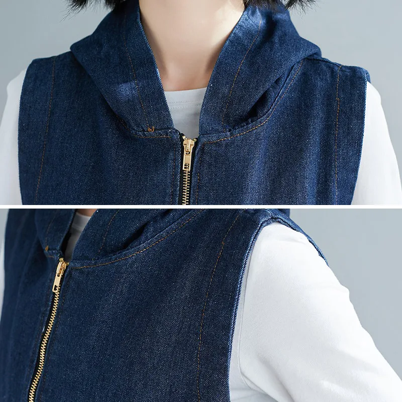 Oversize Women Denim Vest Jacket New 