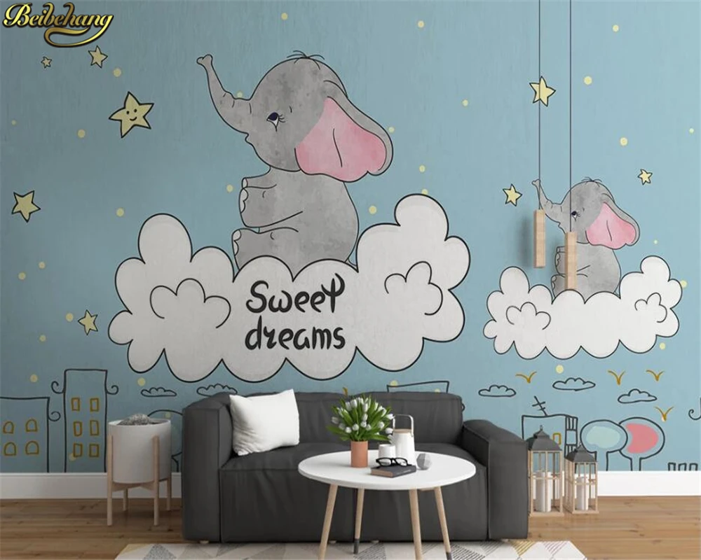 3d обои скандинавские минималистичные рисованная фантазия белое облако звезды