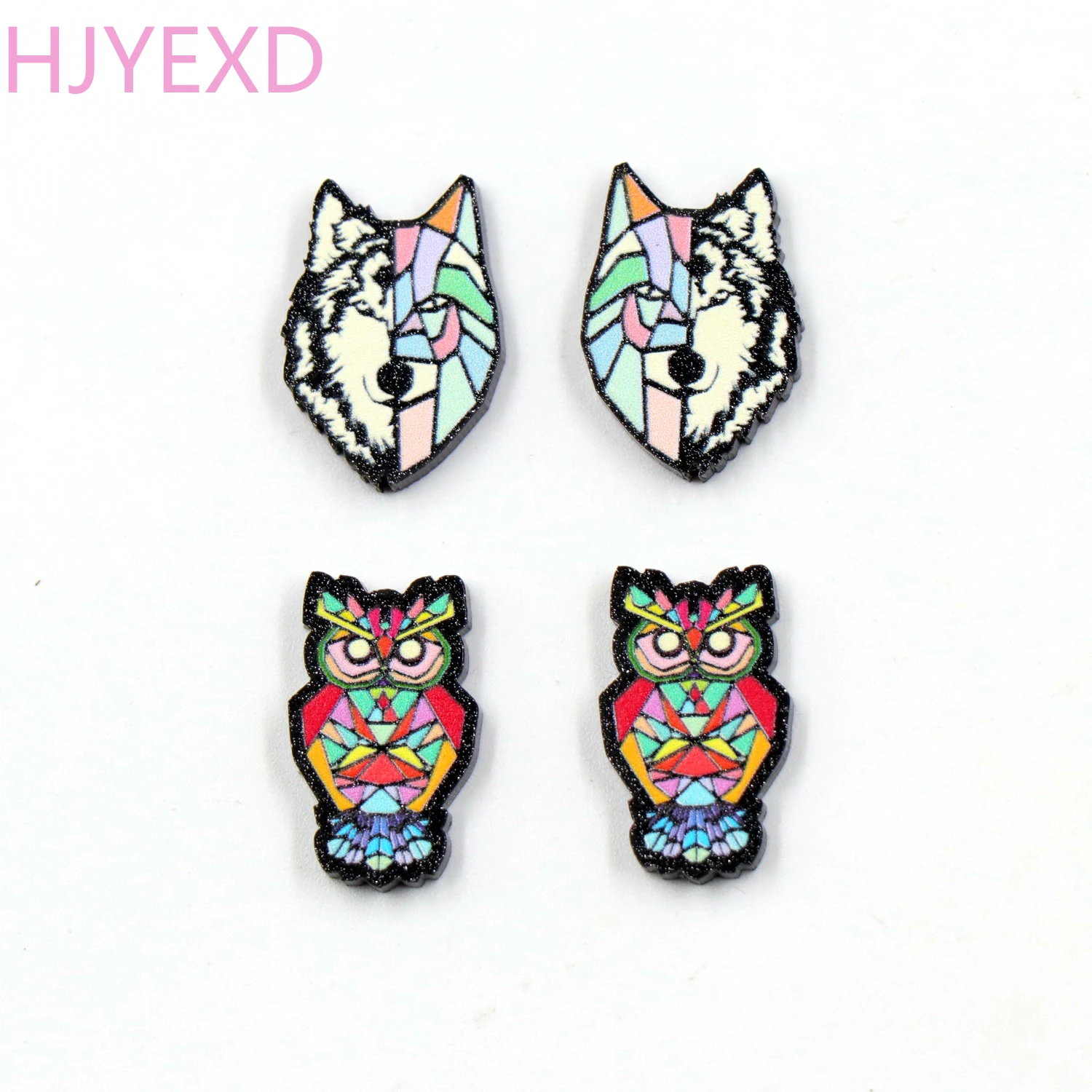 

（10pcs) Wolf Hunting For Stud Earrings Laser Cut glitter Owl Acrylic Jewelry Accessories