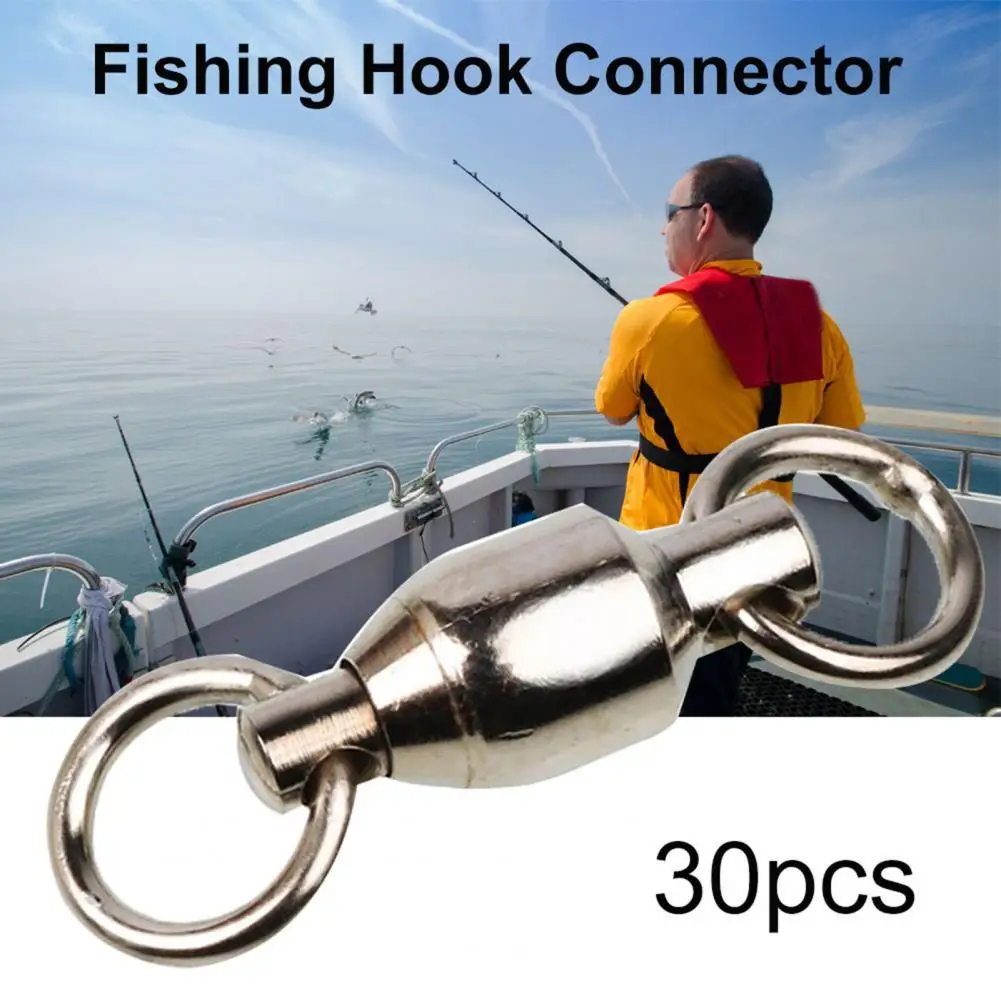 

30Pcs Fishing Swivel Rings Simple Stainless Steel Hook Connector