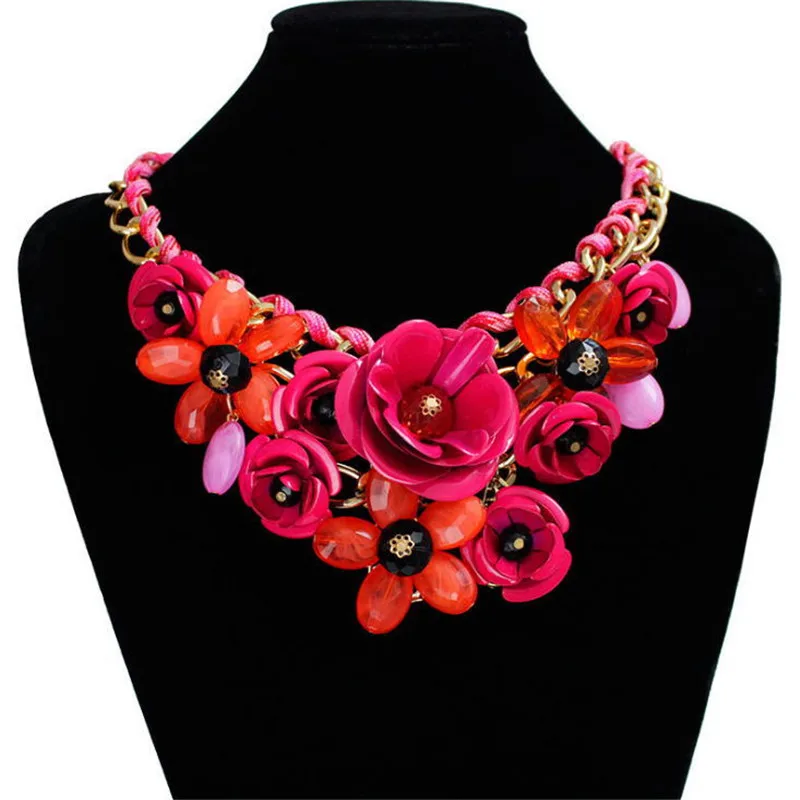 Модное ювелирное изделие богемное для отдыха с большим цветком плетеное