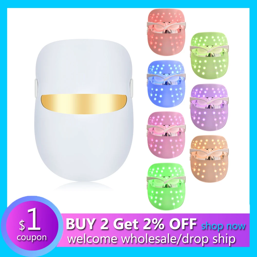 7 цветов светодиодный уход за кожей лица светильник для лечения акне