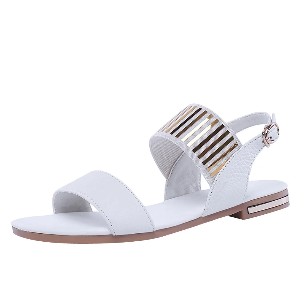 

Summer Women's comfortable sandals plus size Flats comfortable soft bottom beach shoes PU Leather Pumps Ladies Soft sandalias